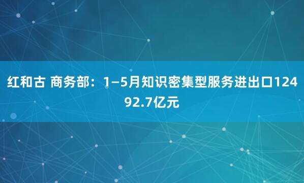 红和古 商务部：1—5月知识密集型服务进出口12492.7亿元